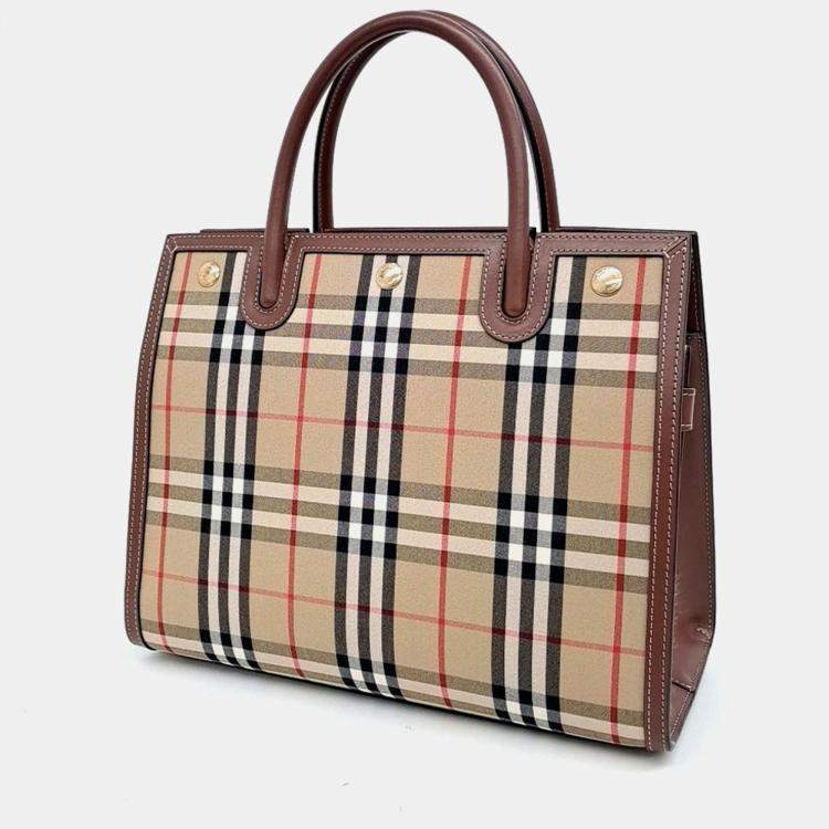 Pre Owned Burberry Tote And Shoulder Bag