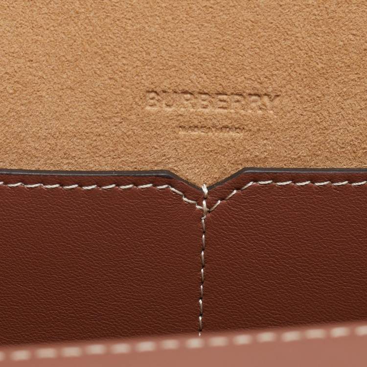 Pre Owned Burberry Dark Brown Soft Leather Small Pocket Tote