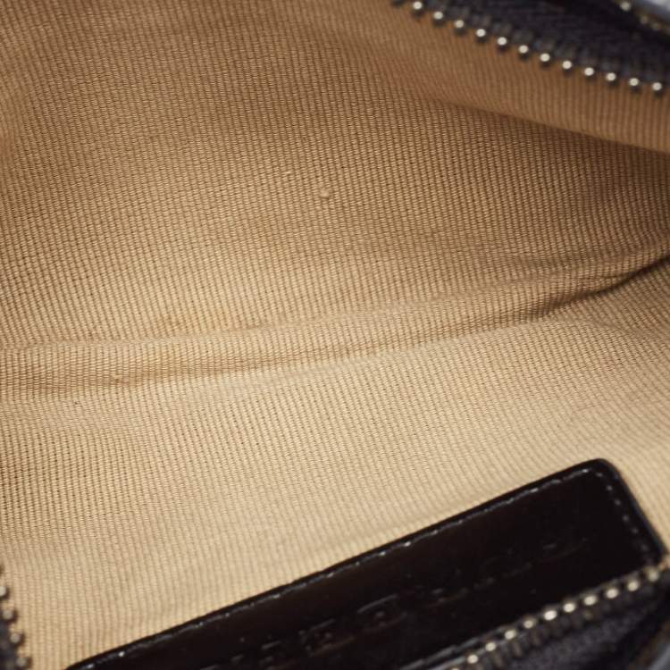 Pre Owned Burberry Black/Beige Supernova Check Vinyl and Patent Leather Large Nickie Tote