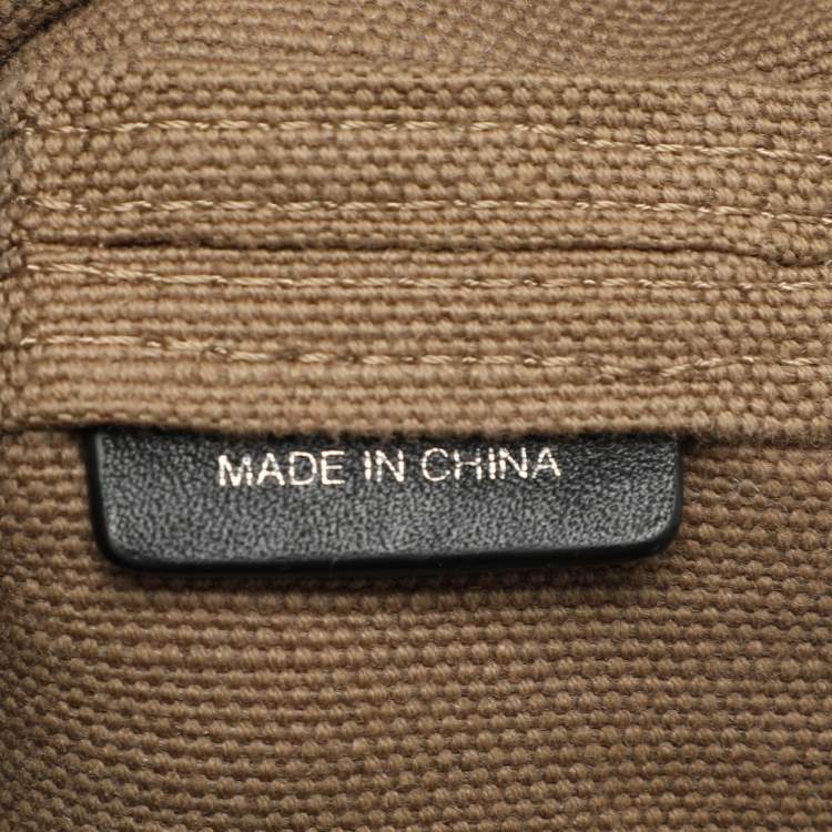 Pre Owned Burberry Beige/Black House Check Canvas and Leather Ashby Bucket Bag