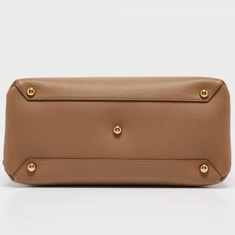 Pre Owned Burberry Beige House Check Canvas and Leather Medium Banner Tote