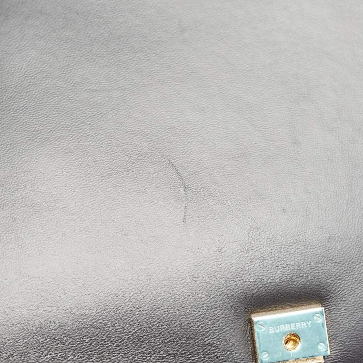 Pre Owned Burberry Black Quilted Leather Lola Flap Shoulder Bag