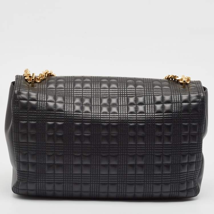 Pre Owned Burberry Black Quilted Leather Lola Flap Shoulder Bag