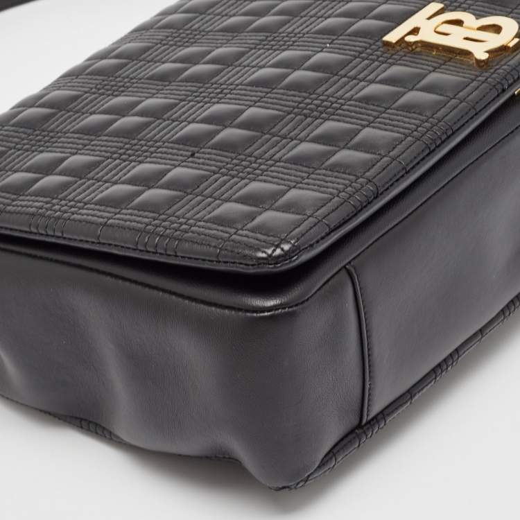 Pre Owned Burberry Black Quilted Leather Lola Flap Shoulder Bag