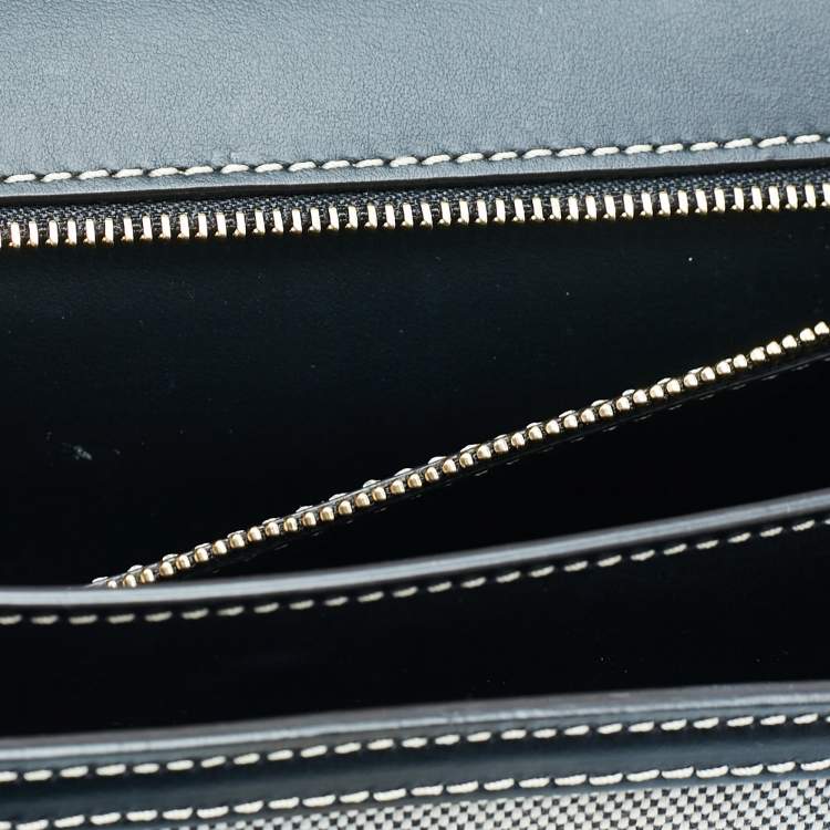 Pre Owned Burberry Tricolor Canvas and Leather Small TB Shoulder Bag