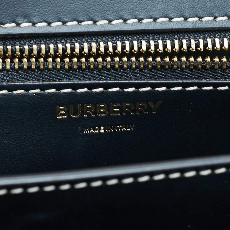 Pre Owned Burberry Tricolor Canvas and Leather Small TB Shoulder Bag