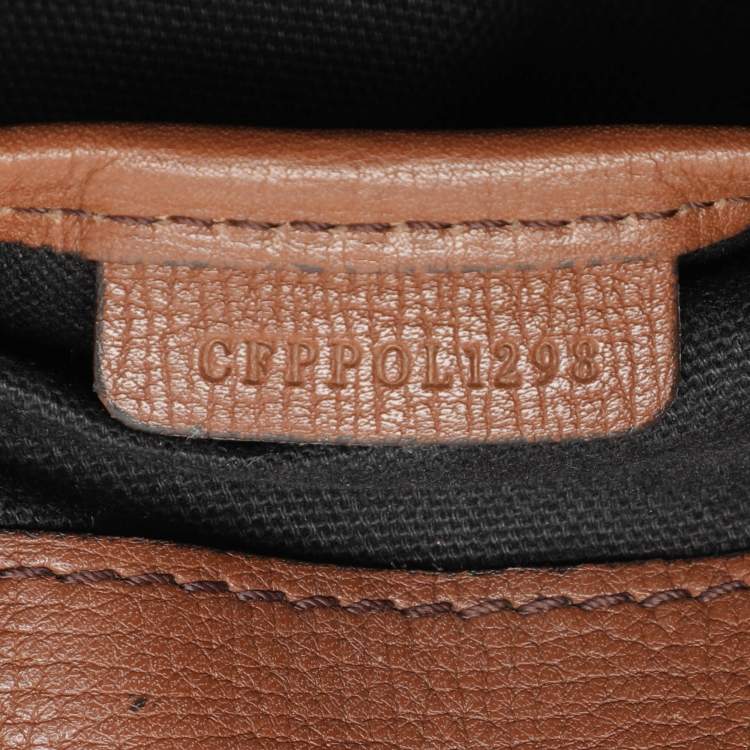 Pre Owned Burberry Brown/Beige House Check Fabric and Leather Small Banner Tote