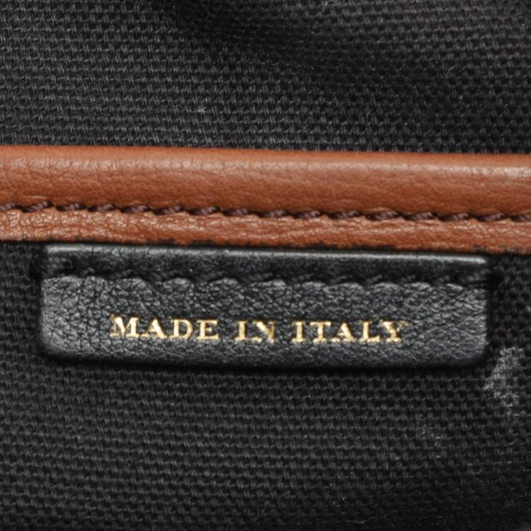Pre Owned Burberry Brown/Beige House Check Fabric and Leather Small Banner Tote