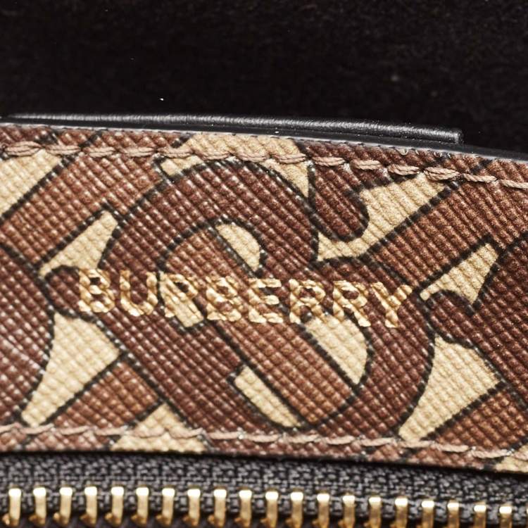Pre Owned Burberry Bridle Brown Coated Canvas Medium TB Book Tote