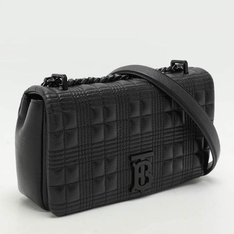 Pre Owned Burberry Black Quilted Leather Small Lola Shoulder Bag