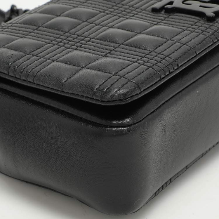 Pre Owned Burberry Black Quilted Leather Small Lola Shoulder Bag