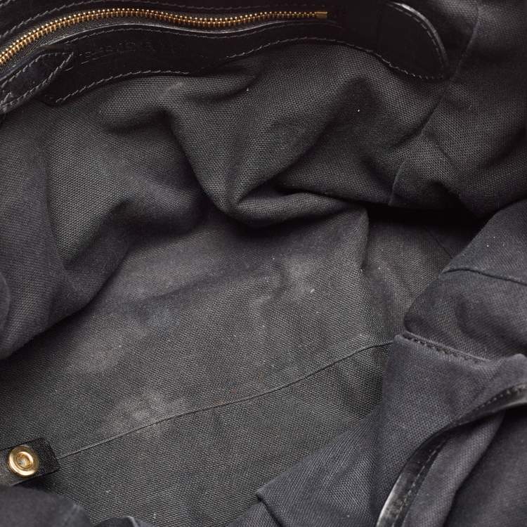 Pre Owned Burberry Black House Check Canvas and Leather Canterbury Tote