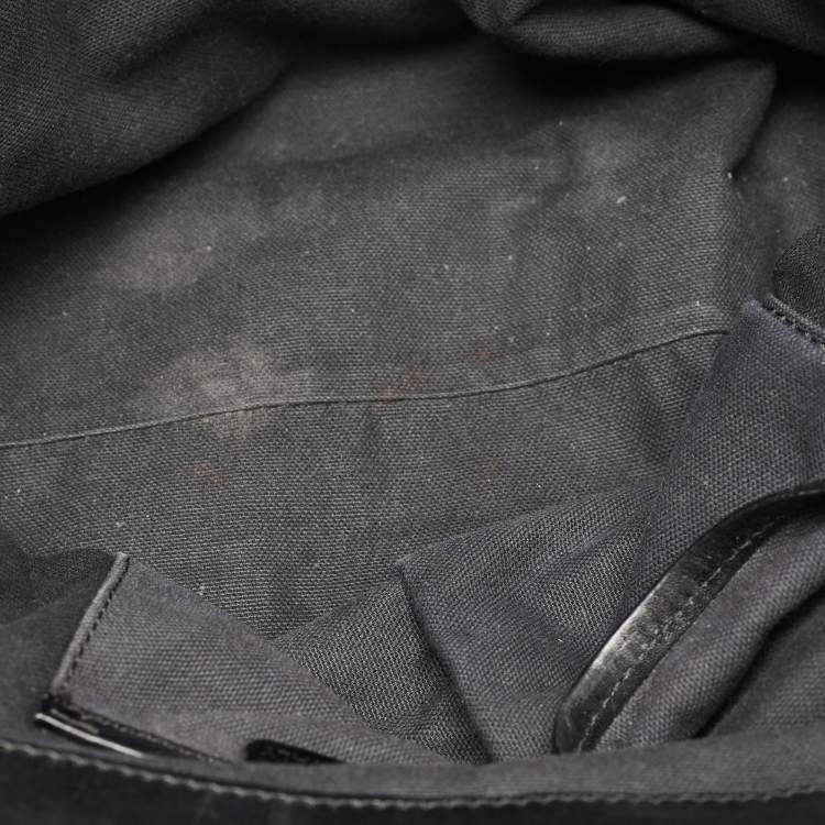 Pre Owned Burberry Black House Check Canvas and Leather Canterbury Tote