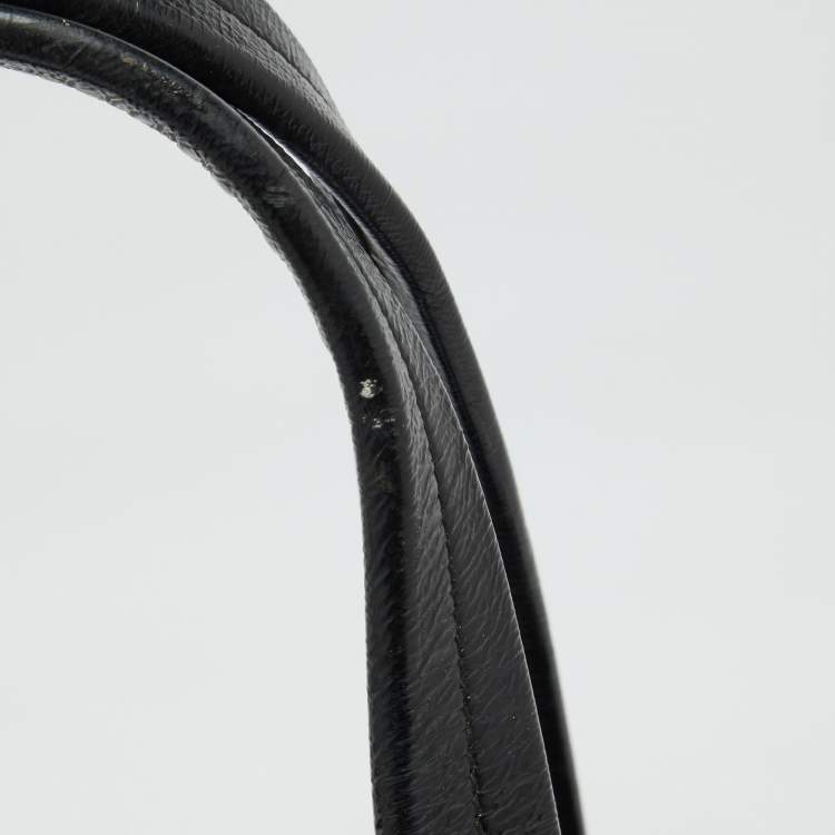 Pre Owned Burberry Grey/Black Beat Check Nylon and Patent Leather Lowry Tote