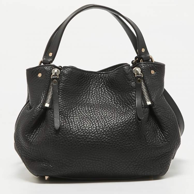Pre Owned Burberry Black/Beige House Check Canvas and Leather Maidstone Tote