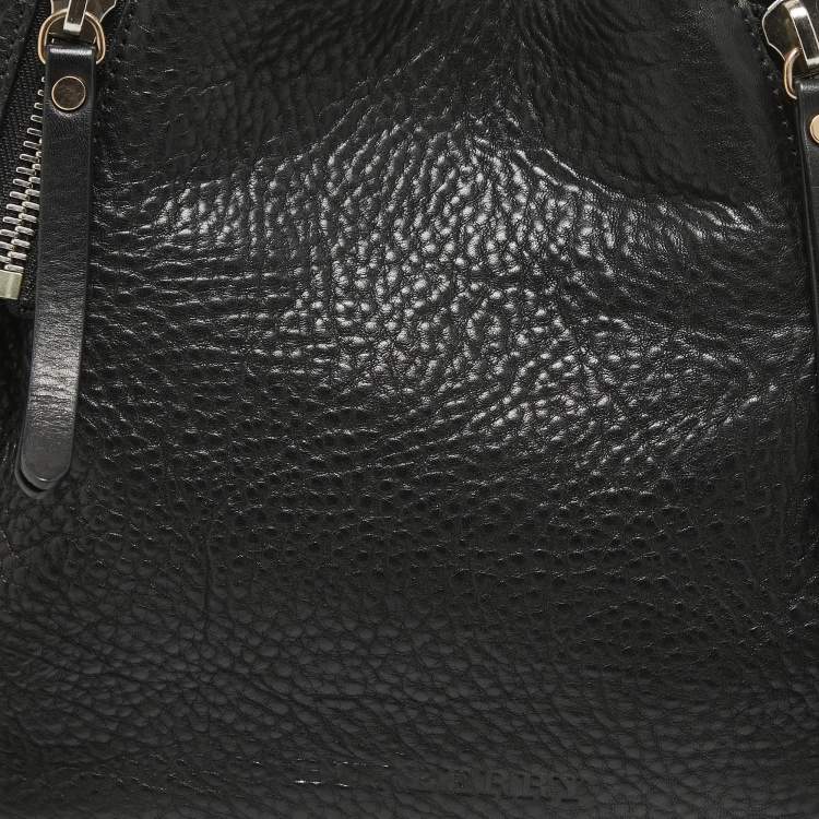 Pre Owned Burberry Black/Beige House Check Canvas and Leather Maidstone Tote