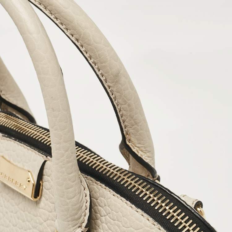Pre Owned Burberry Grey Grain Leather Small Orchard Bowler Bag
