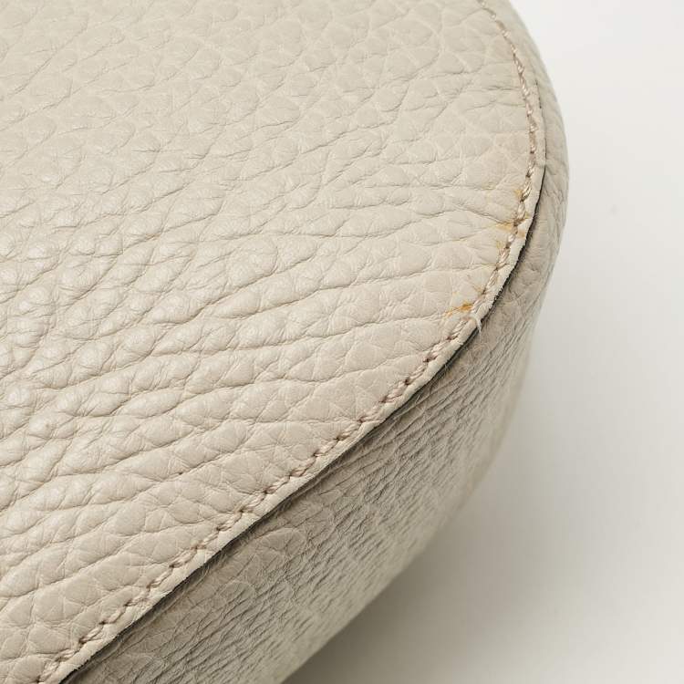Pre Owned Burberry Grey Grain Leather Small Orchard Bowler Bag
