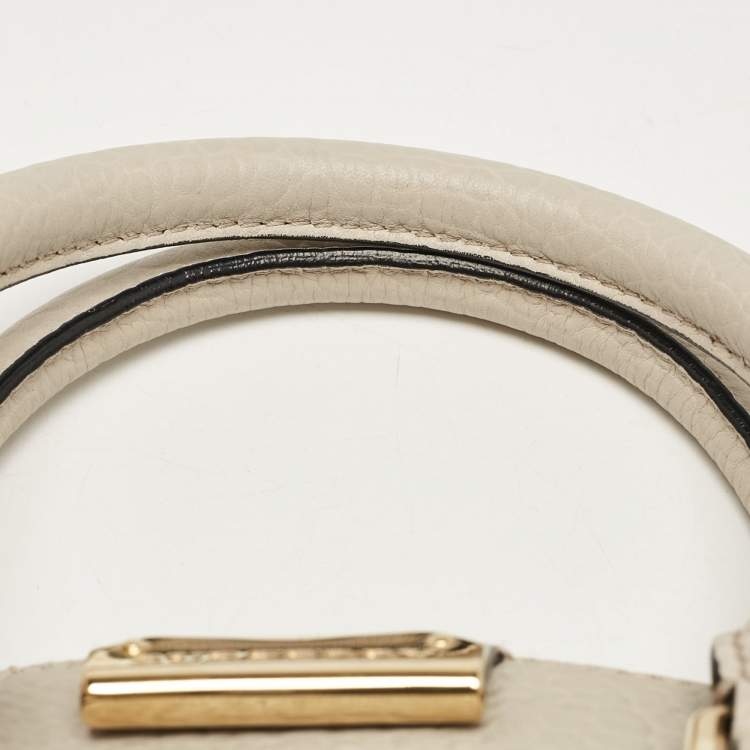 Pre Owned Burberry Grey Grain Leather Small Orchard Bowler Bag