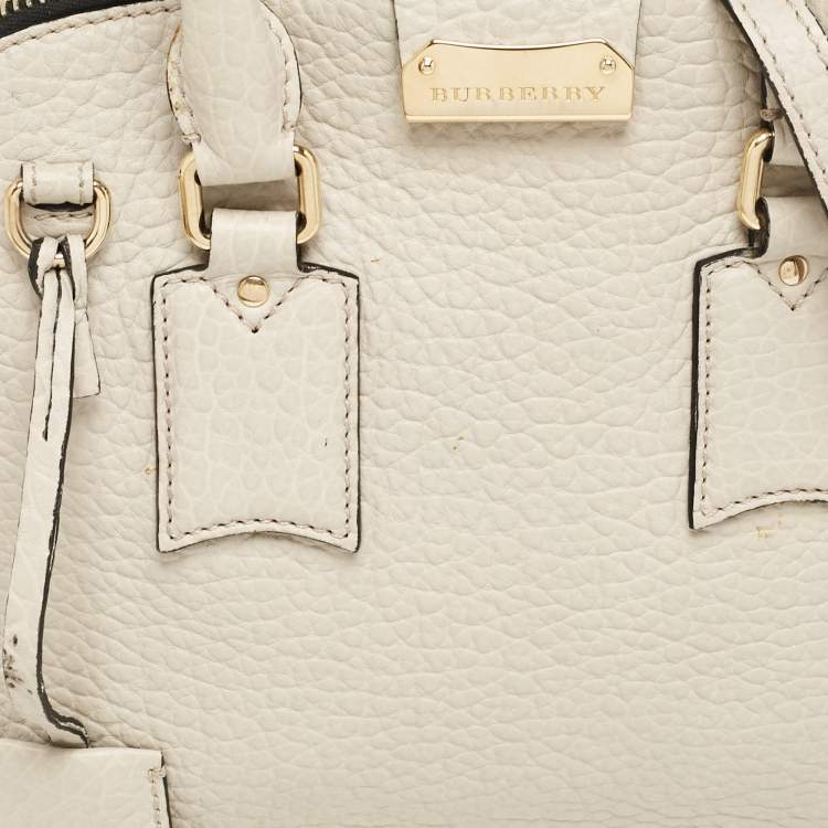 Pre Owned Burberry Grey Grain Leather Small Orchard Bowler Bag