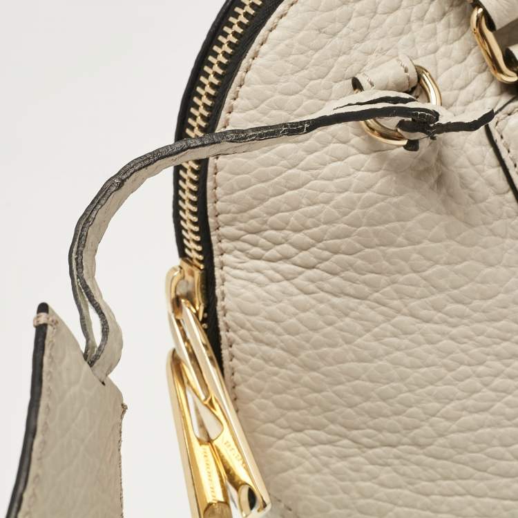 Pre Owned Burberry Grey Grain Leather Small Orchard Bowler Bag