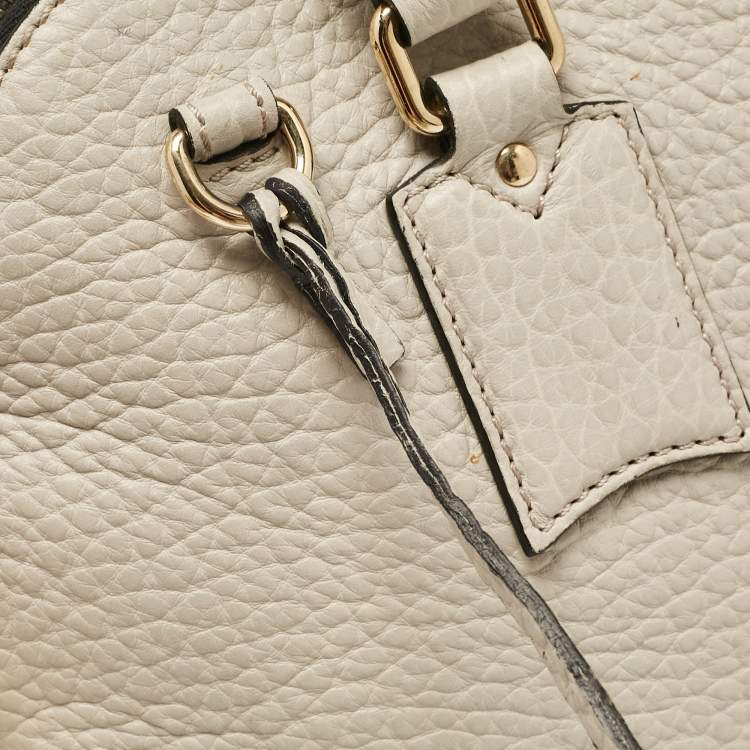 Pre Owned Burberry Grey Grain Leather Small Orchard Bowler Bag