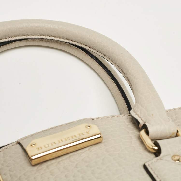 Pre Owned Burberry Grey Grain Leather Small Orchard Bowler Bag