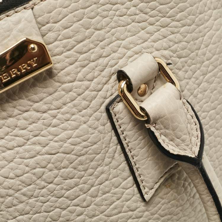 Pre Owned Burberry Grey Grain Leather Small Orchard Bowler Bag