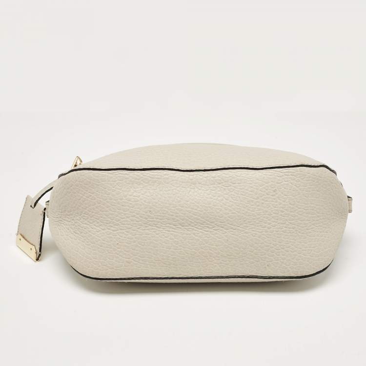 Pre Owned Burberry Grey Grain Leather Small Orchard Bowler Bag