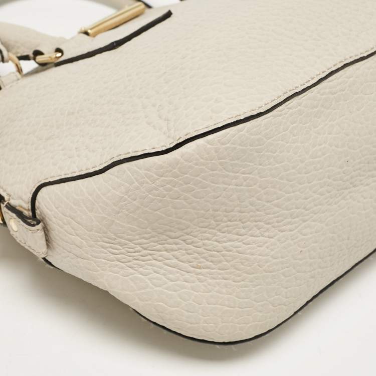 Pre Owned Burberry Grey Grain Leather Small Orchard Bowler Bag
