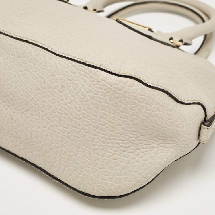Pre Owned Burberry Grey Grain Leather Small Orchard Bowler Bag