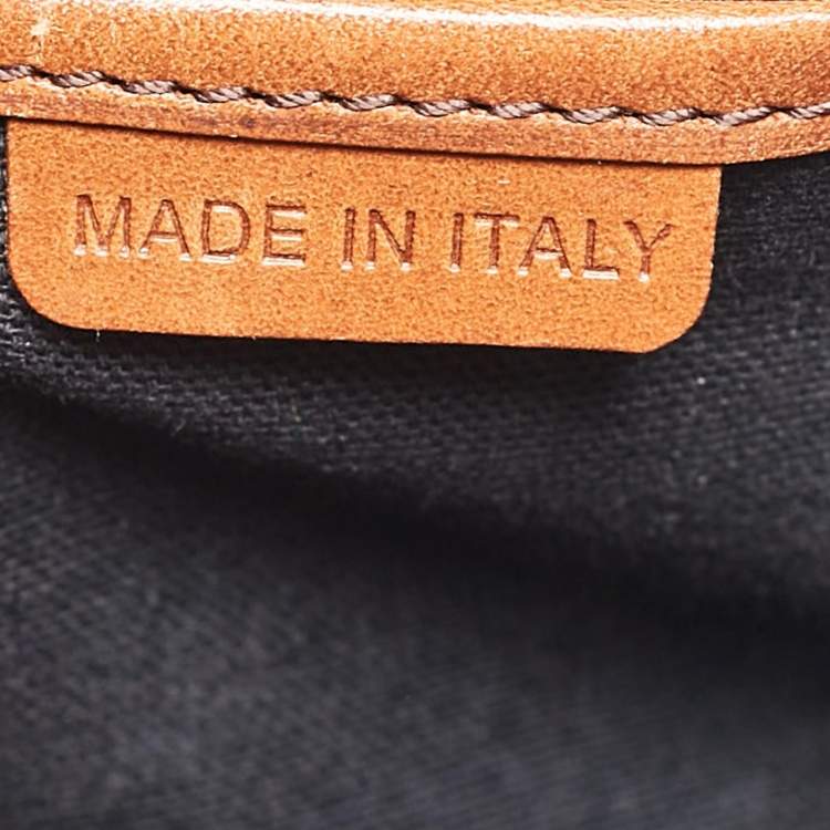 Pre Owned Burberry Brown/Beige House Check Canvas and Leather Abbott Shoulder Bag