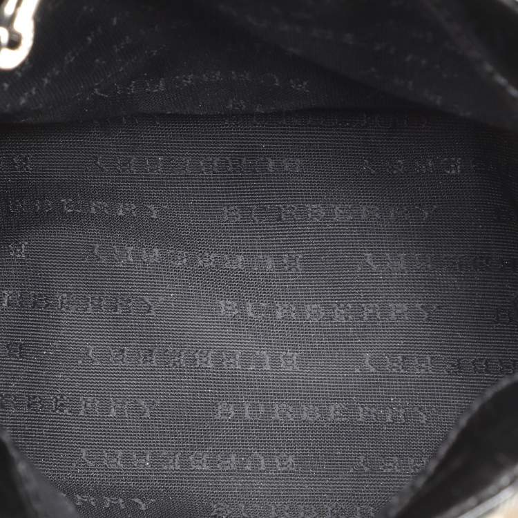 Pre Owned Burberry Beige/Black PVC and Leather Tote