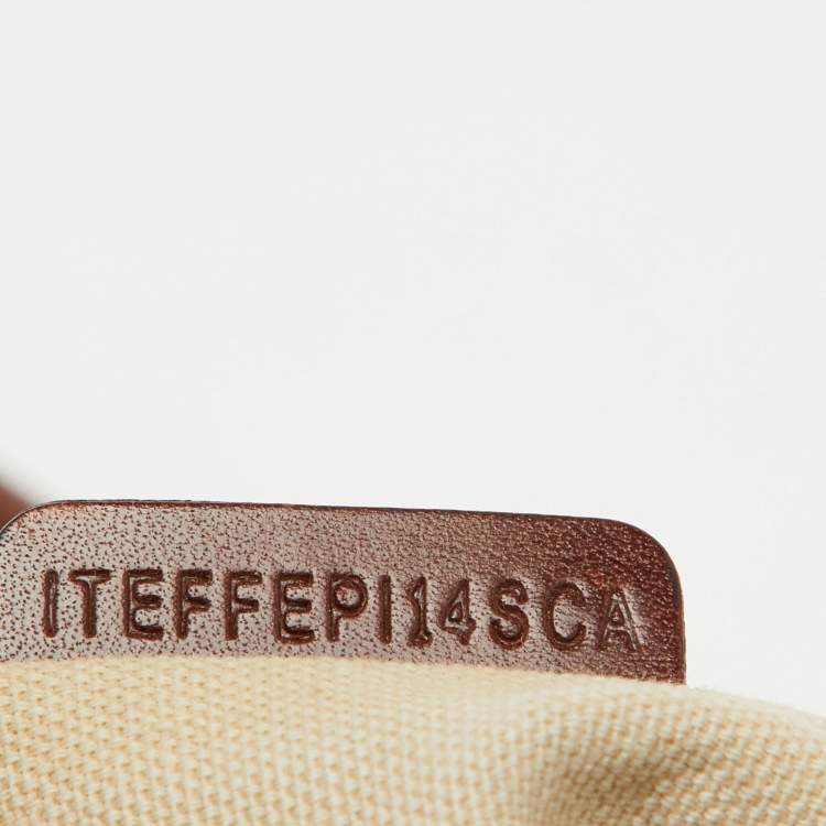 Pre Owned Burberry Brown Mega Check Canvas and Leather Lowry Tote