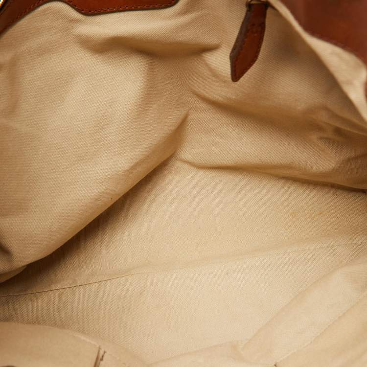 Pre Owned Burberry Brown Mega Check Canvas and Leather Orton Tote