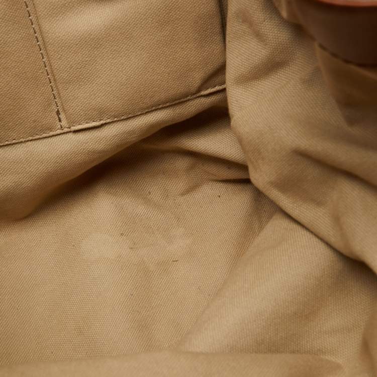 Pre Owned Burberry Brown Mega Check Canvas and Leather Orton Tote