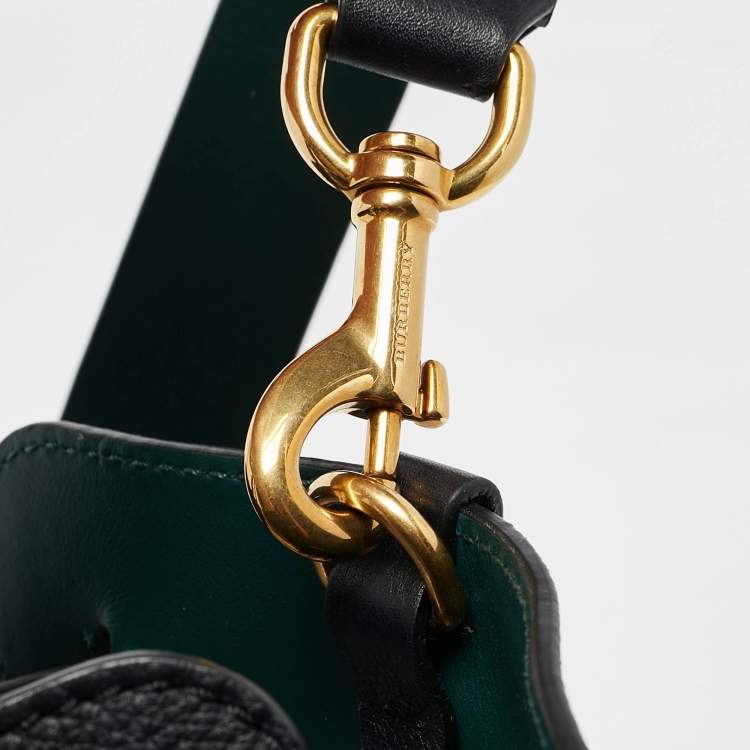 Pre Owned Burberry Black/Yellow Leather Medium Belt Tote