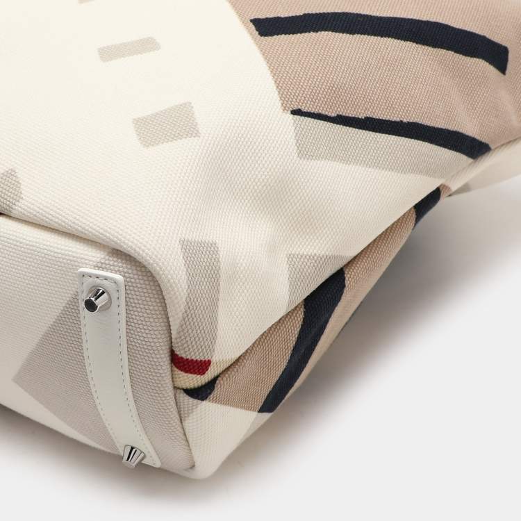 Pre Owned Burberry Multicolor Canvas and Leather Shopper Tote