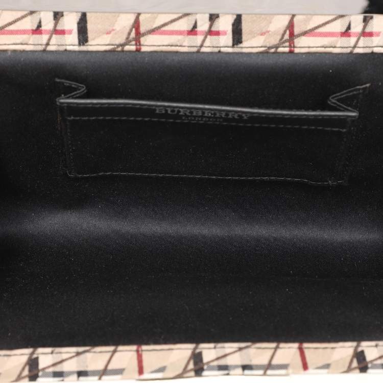 Pre Owned Burberry Multicolor Satin Frame Clutch