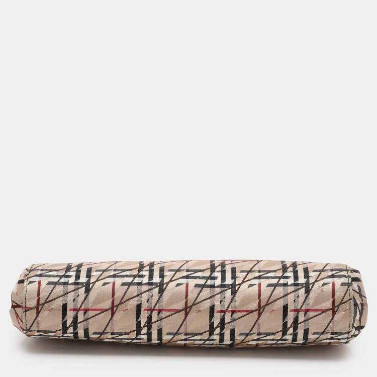 Pre Owned Burberry Multicolor Satin Frame Clutch