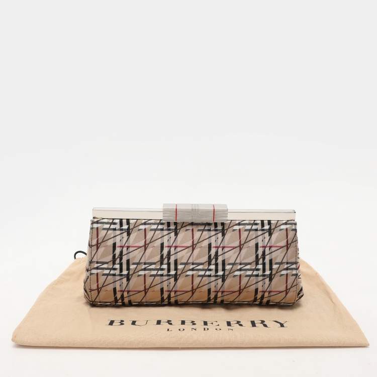 Pre Owned Burberry Multicolor Satin Frame Clutch