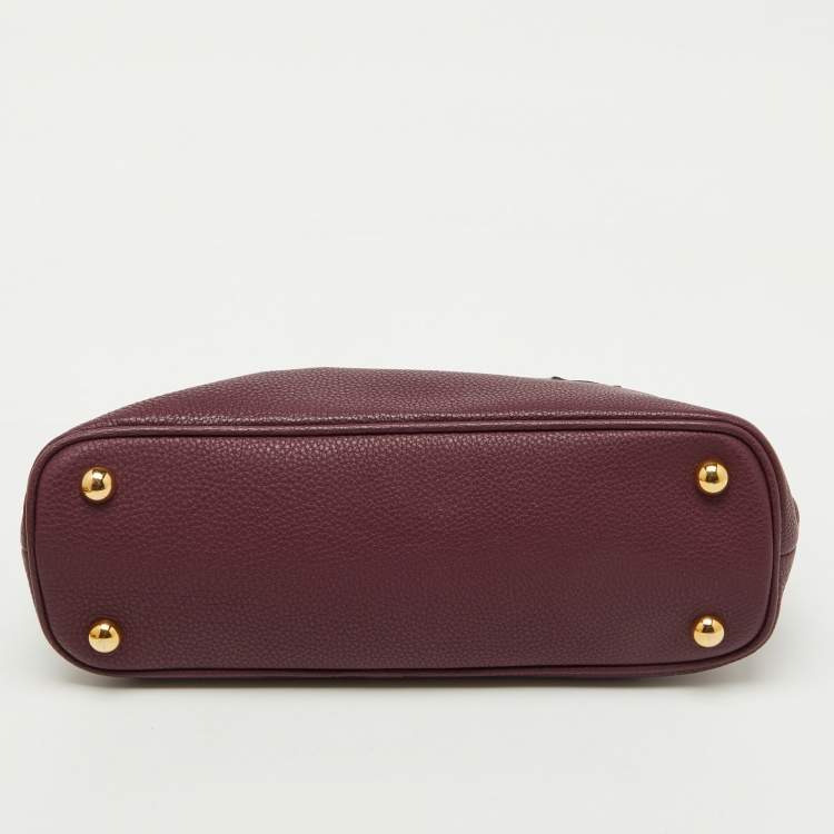 Pre Owned Burberry Plum Purple Leather Orchard Zip Satchel