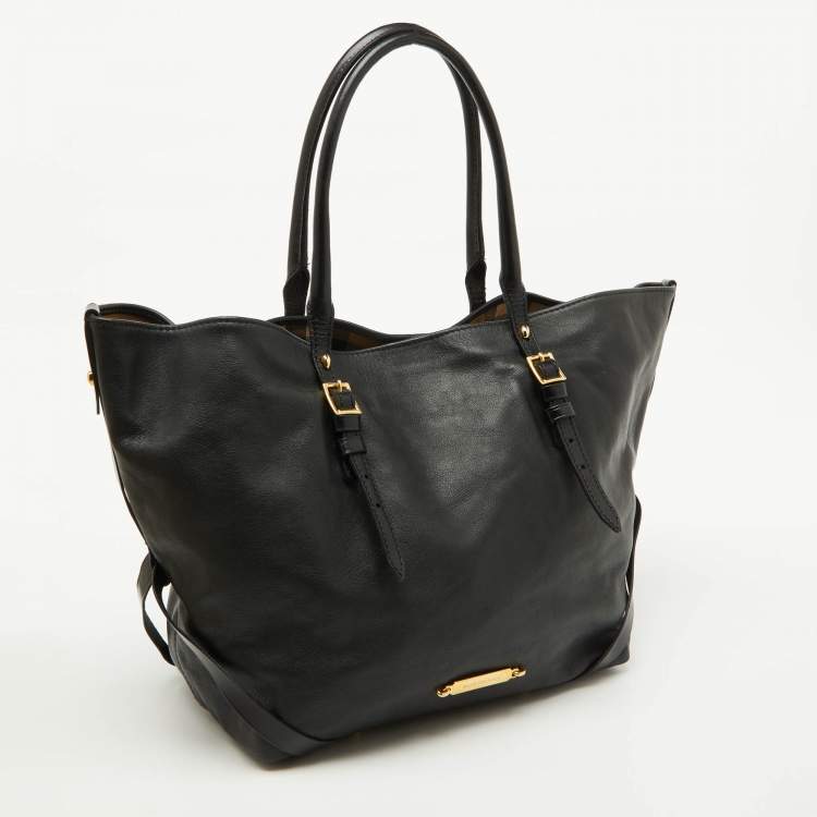 Pre Owned Burberry Black Leather Salisbury Tote