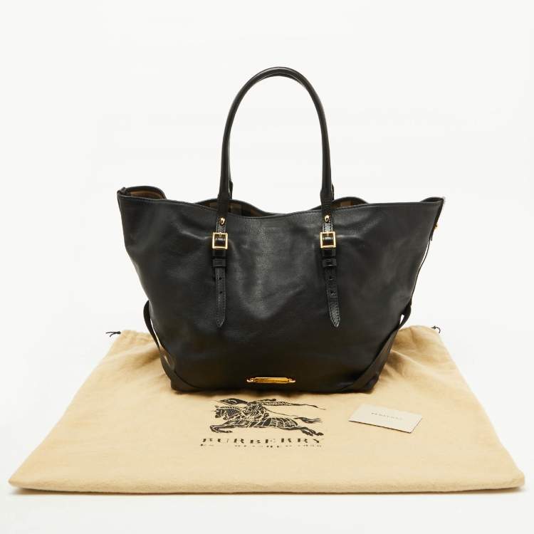 Pre Owned Burberry Black Leather Salisbury Tote