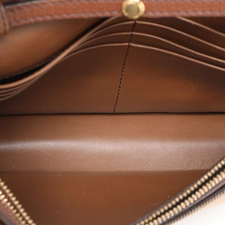 Pre Owned Burberry Brown/Beige House Check Canvas and Leather Hampshire Crossbody Bag