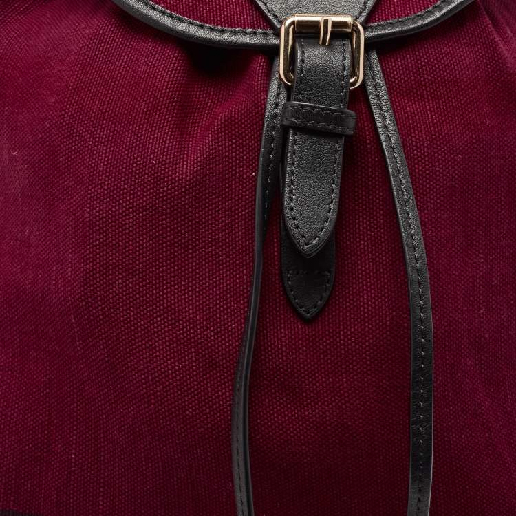 Pre Owned Burberry Magenta Mega Check Canvas Chiltern Backpack