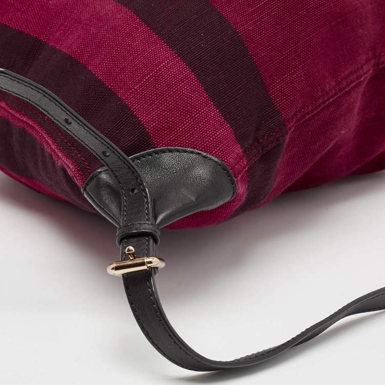Pre Owned Burberry Magenta Mega Check Canvas Chiltern Backpack