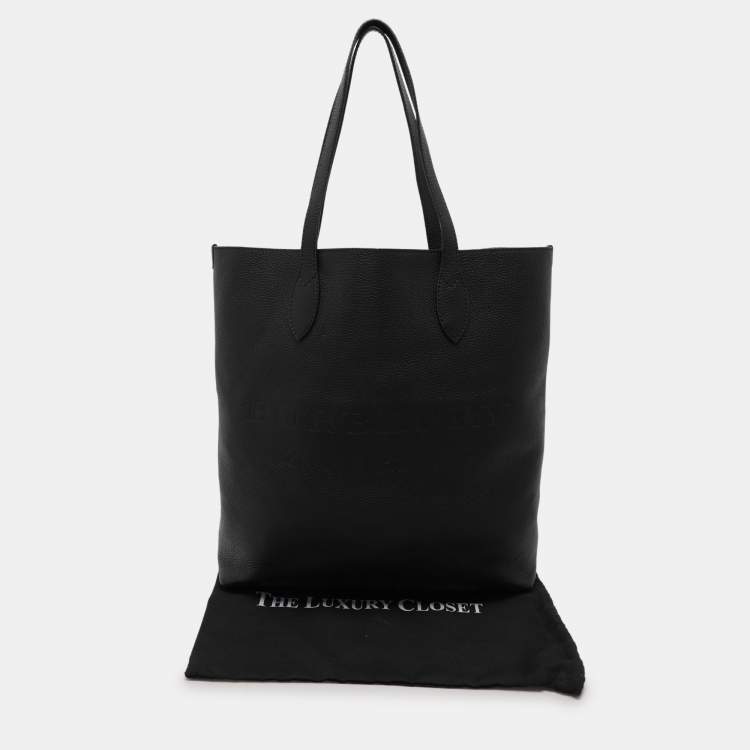 Pre Owned Burberry Black Leather Remington Shopper Tote