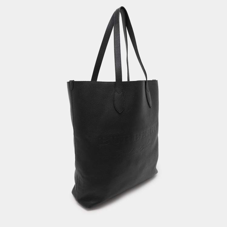 Pre Owned Burberry Black Leather Remington Shopper Tote