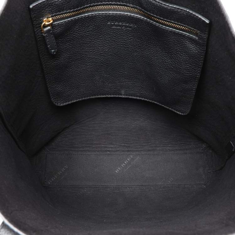 Pre Owned Burberry Black Leather Remington Shopper Tote